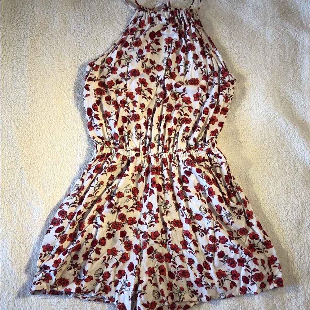 Boho Haltered Floral Romper